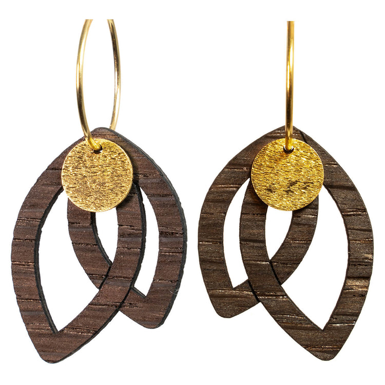 Kolding - creolere med røget eg og mønter i forgyldt Sterlingsølv