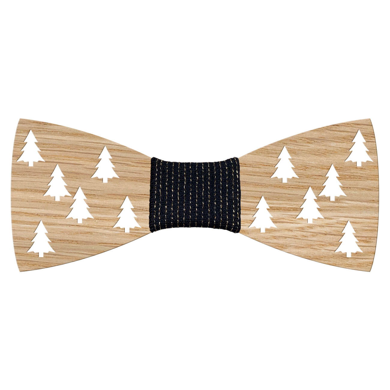 Butterfly i træ: Juletræer med mørkeblåt bånd med guldstriber