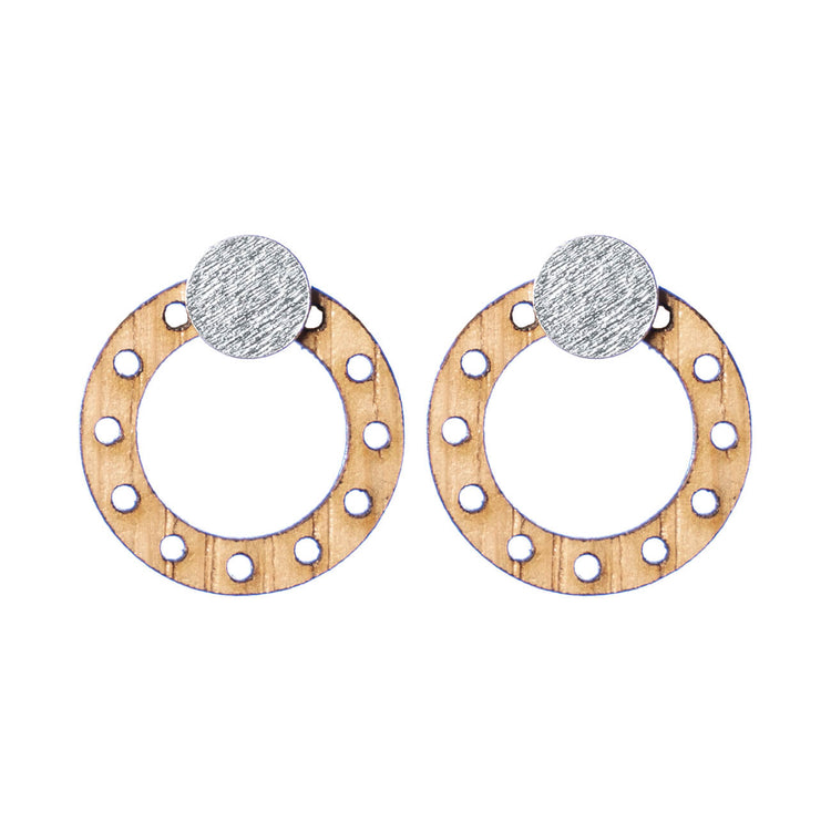 Ebeltoft - ørestikker i eg og Sterlingsølv