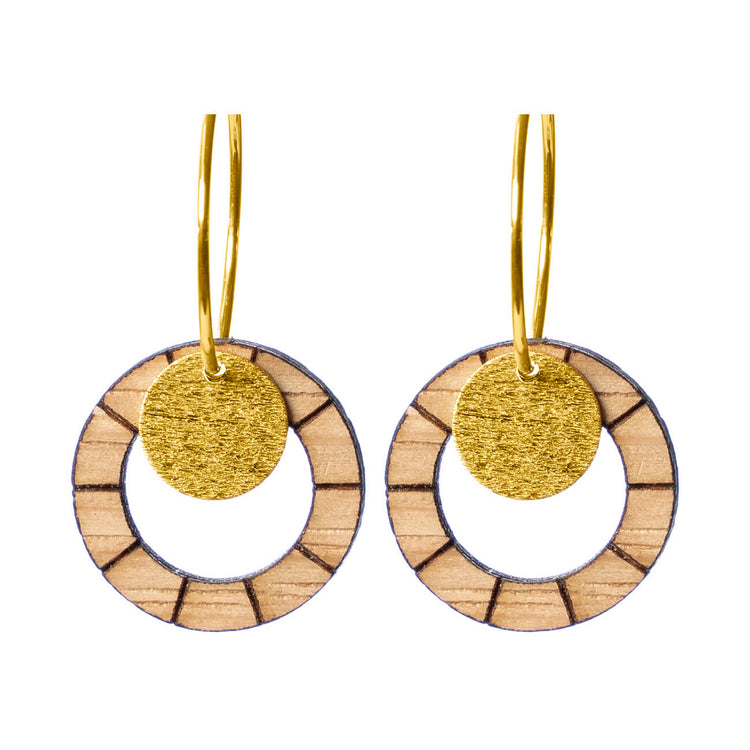 Helnæs - creolere med eg og mønter i forgyldt Sterlingsølv