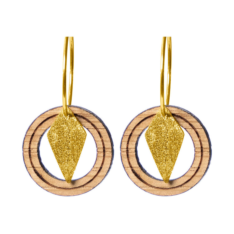 Hjerting - creolere med eg og spidser i forgyldt Sterlingsølv